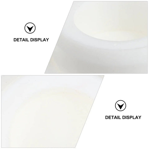 Close-up view of the 4 Pcs Silicone Bathtub Stopper White Flat Cover Universal Drain Plug showing its smooth inner surface.