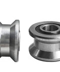 Premium 10 Piece T22 Track Roller Bearings featuring Self-Aligning Ball Design for Smooth Walking Guide Motion, Constructed From Durable 52100 Chromium Steel With Compact 8x22.5x14.5mm Dimensions For Low Friction Transmission And Heavy Duty Industrial detailed view of T22 chrome steel ball bearing.