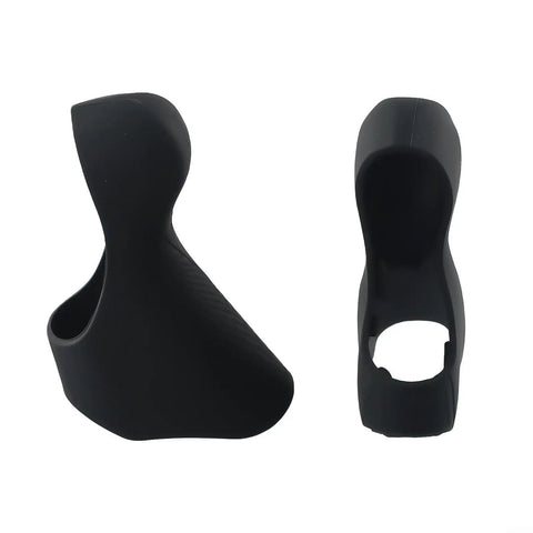 Silicone Hood Cover For Road Bike Brake Levers Ultegra 105 ST 6700 10 Speed Shift Shifter Protectors in black, two angles