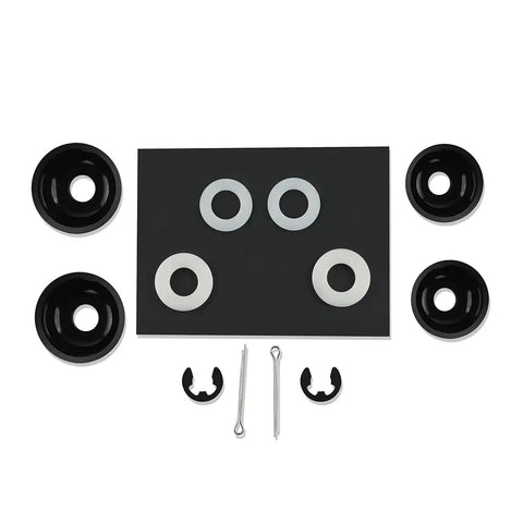 Beefed Up Inner And Outer Tie Rod Boot Kit With Hardware For BX Series Tractors, UV Resistant And Grease Sealed, Fits BX 30 50 60 70 And More, Heavy Duty Boot Set For Steering Linkage, 4 boots and hardware on white background