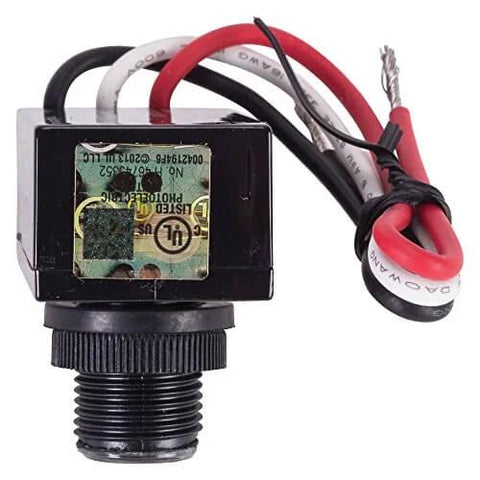 Tork RKP301 outdoor 120-volt button photocontrol dusk to dawn sensor with wires for exterior lighting automation