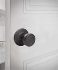 Tulip Brass Dummy Door Knob In Matte Black Finish For Linen Closet And French Doors Classic Decorative Inactive Knob With Mounting Hardware
