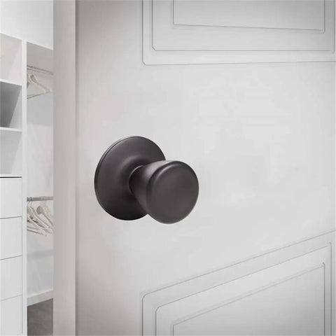 Tulip Brass Dummy Door Knob In Matte Black Finish For Linen Closet And French Doors Classic Decorative Inactive Knob With Mounting Hardware