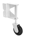 Heavy Duty Swing Gate Wheel Caster For Vinyl Gates Up To 200 Pounds, 360 Degree Swivel, Spring Loaded, 3.9 Inch Diameter, White