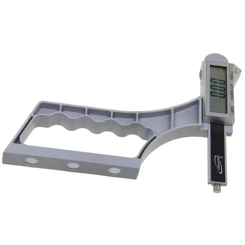 Straight Shooter Magnetic Height Gauge for Woodworking Jointer Router and Planar Blades with precision measuring display.