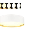 Five Color Temperature Dimmable LED Flush Mount Ceiling Light Fixture Dope Matte Black With Gold Inside 2700K 3000K 3500K 25W