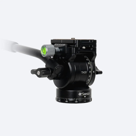 Fluid Tripod Head TH10 for Seestar Telescope in Equatorial Mode, Rock-Solid Tracking, Polar Alignment Made Easy, side view