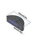 Diagram of a 15mm x 4mm x 6mm metal Woodruff key, part of a Ten Pack 15x4x6 Mm Woodruff Keys For Lawn Mower Spare Parts