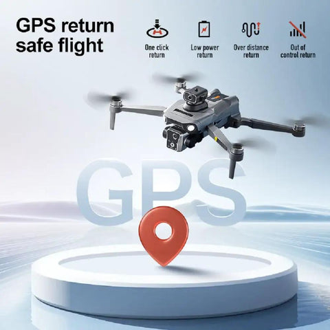 GPS Drone With 4.5 Inch Screen Controller And Aerial Delivery Airdrop flying above GPS indicator with return features