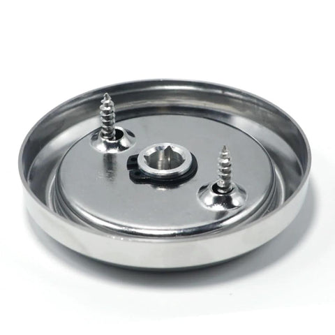 Back view of Round Recessed Pull Handle For Cabinets And Furniture 2.91 Inch By 0.55 Inch Concealed Brushed Stainless Steel Door Knob for modern use