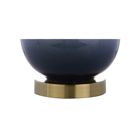 Close-up of brass base on Gradient 25 Inch Ceramic And Brass LED Table Lamp For Bedroom Living Room Office And College Desk Nightstand Accent