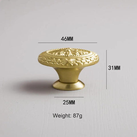 Antique Brass Cabinet Knobs 4 Pack Copper Oval Handles for Kitchen and Bathroom Cabinets and Drawers Durable Retro Hardware