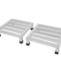 Stainless Steel Dunnage Rack Set 2 Pack 14x14x4 Inches Heavy Duty Floor Racks 700lbs Capacity Each Anti Slip Footpads Silver