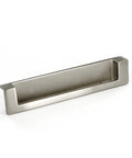 5 1/16 Inch Center To Center Brushed Nickel Modern Recessed Cabinet And Drawer Pull Handle with 150 mm Length and 128 mm Hole Spacing