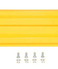 Two Ribbed Steel Drop In Guard Rail 30 Inch Yellow Powder Coat Heavy Hitter Warehouse Impact Buffer with mounting hardware.