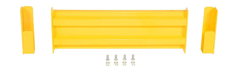 Two Ribbed Steel Drop In Guard Rail 30 Inch Yellow Powder Coat Heavy Hitter Warehouse Impact Buffer with mounting hardware.