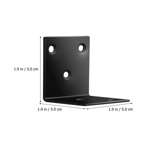 Heavy Duty Chrome Coated Iron Corner Brackets With Mounting Screws Zero Hassle Rock Solid L Braces dimensions 1.9x1.9 in.