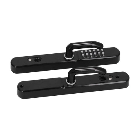 Heavy Duty Outdoor Door Lock With Sleek Keypad And Spare Key, Built Tough Battery Free Aluminum Alloy Gate Lock For Courtyard Entry, Matte Black Finish, side view.