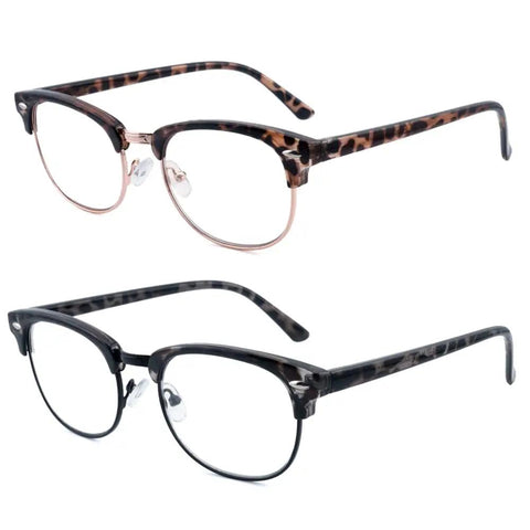 Two Pack Photochromic Reading Sunglasses for Men and Women with 1.5 Diopter Magnification, Full Lens Sun Readers for Outdoor Use