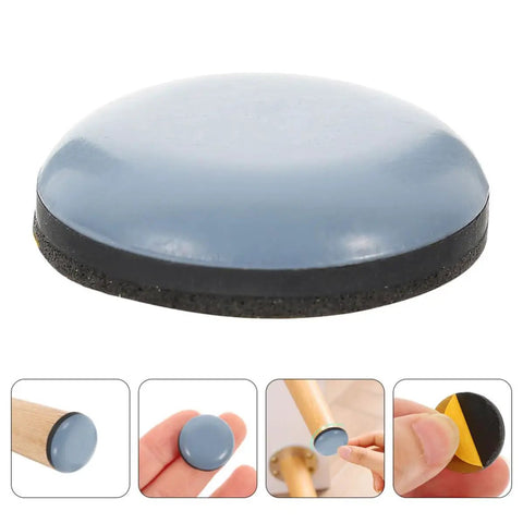 20 Pack Heavy Duty Kitchen Appliance Sliders For Washing Machine And Microwave With Self Adhesive Backing, gray round slider with a black base.