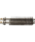 230V Square Finned Hot Air Heater With M16 Stainless Thread And 70x35mm Compact Design For Ovens And Electric Stoves showing metal fins and connectors.