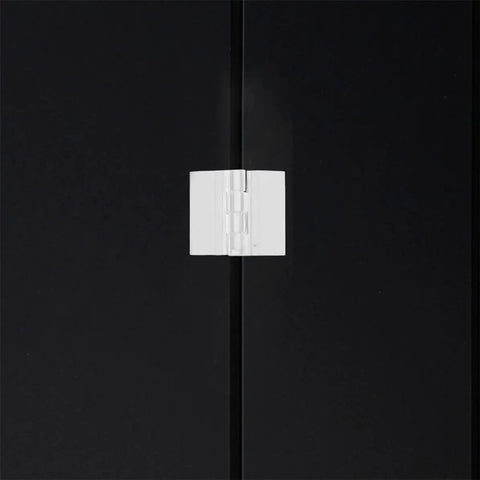 Close-up of 12 Pack Self Adhesive Acrylic Mini Folding Piano Hinges For Crafts And Display Stands on black background