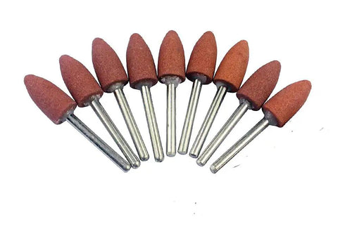 Bullet Shape Abrasive Mounted Stone Grinding Bits Pack 18 Pcs For Rotary Tools Pro Grade Durable Red Corundum