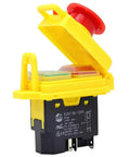 Five Pin 120V 16A Industrial Electromagnetic Switch With Waterproof PVC Cover Push Button On Off Emergency Stop With Undervoltage Protection