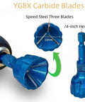 Two Pack External Deburring Chamfer Tool With Carbide Blades And Quick Release Hex Shank Heavy Duty Burr Removal Drill Bit