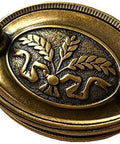 Antique Brass Bail Drawer Pull Set Four Pack Oval Drop Swing Handles For Cabinets Zinc Alloy 82mm Total Length 3.23 Inch 64mm Centers