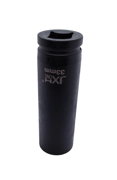 Top Shelf 1 Inch Drive Metric Extra Deep Impact Socket 33mm in black, designed for recessed fasteners and long studs.