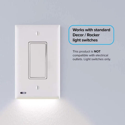 SwitchLight LED Night Light For Single Pole Switches With Auto On Off Sensor Dimmable Brightness No Fuss Easy Install