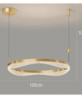 Modern Stairs Ring Ceiling Lights Led Chandelier, 100cm gold pendant lamp for living room decoration.
