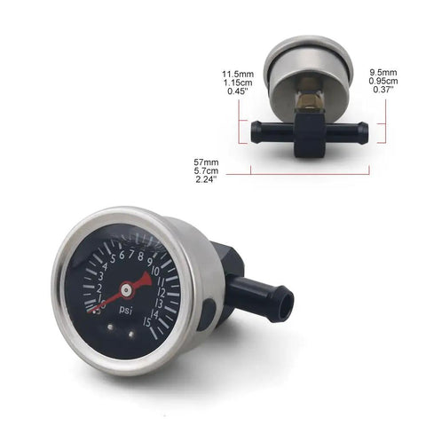Adjustable Fuel Pressure Regulator Kit For Carburetor Systems With Inline Fuel Pump 1 To 5 Psi Regulator Includes 0 To 15 Psi Gauge And Zinc Block Street Ready Easy Install To Maintain Consistent Fuel Flow, zinc alloy body, 0-15 psi gauge