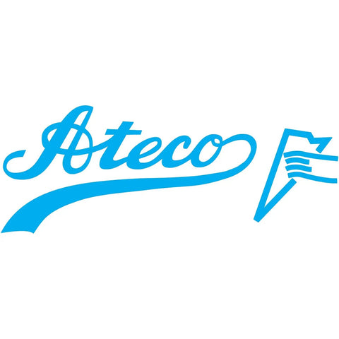 Blue Ateco logo with stylized piping bag for Ultra Straight Spatula With Stainless Steel Blade Four And A Quarter Inch Silver Icing Tool