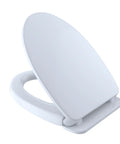 SoftClose Slow Close Elongated Toilet Seat And Lid In Cotton White for Quiet Close, Cushioned Rubber Bumpers, High Impact Polypropylene.