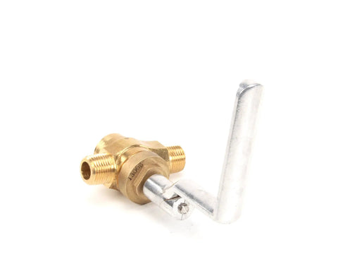 Brass Gas Valve 226104M OEM Replacement Part for Commercial Kitchen Equipment with silver handle, heavy-duty design.