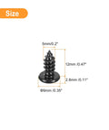 Heavy Duty 304 Stainless Steel Screws 5Mm By 12Mm Phillips Pan Head Self Tapping Fastener 50Piece Pack Black Full Thread For Woodworking dimensions displayed with size specifications.