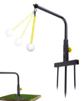 Dope Adjustable Golf Swing Trainer Stand For Outdoor Practice, steel frame, error correction in garden setup with ball attachment.