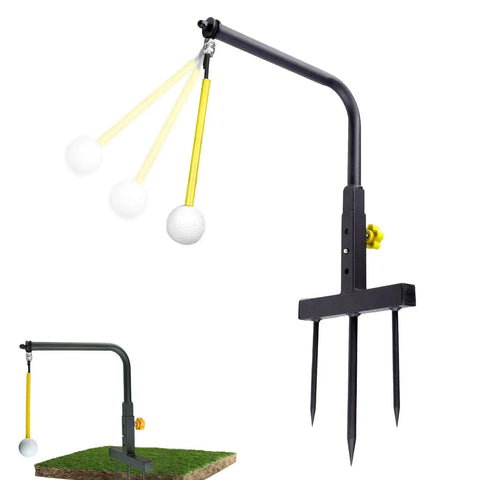 Dope Adjustable Golf Swing Trainer Stand For Outdoor Practice, steel frame, error correction in garden setup with ball attachment.