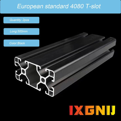 4080 T Slot Aluminum Extrusion for 3D Printer Frames and CNC DIY Builds Black Anodized 500mm, 2-pack