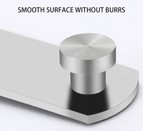 Close-up of smooth silver 180 Degree Flip Sliding Barn Door Lock for Privacy, showing heavy duty latch surface detail.