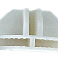 Close-up of a white semi-circle connector from 20 Piece Closet Clasp Buckle Clip Connectors For Wire Shelves And Cube Storage White Semi Circle Replacement Parts Kit With 3 Shapes And 2 Colors For Easy Do It Yourself Repair And Modular Organization.