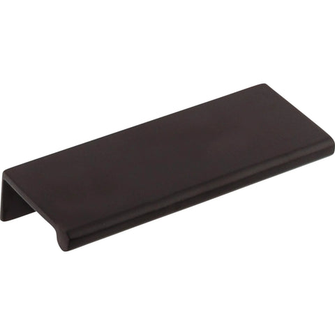 Mercer Collection 4 Inch Europa Tab Cabinet Pull Flat Black Finish For 3 Inch Center To Center Installations, side view