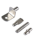 Metal components of 50 Piece Cabinet Shelf Clips Set For Fixed Panels And Central Axis Glass Shelves, Heavy Duty Furniture Hardware Brackets