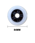 Close-up of Dope Inline Skate Wheels 84mm 85A 8 Pack With Bearings For Indoor Outdoor Use Durable PU Replacement Roller