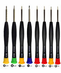18 In 1 Phone Screen Repair Kit With Suction Cup Pliers And Precision Screwdriver Set For iPhone iPad And Other Smooth Surface LCD Openers For Mobile Devices Tablets And Other Smooth Surface Repairs, showing an array of precision screwdrivers with colored handles.