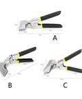 Sheet Metal Bending Pliers Hand Seamer With Wide Jaw And Ergonomic Grip, durable nickel-plated steel, 80mm and 150mm tips