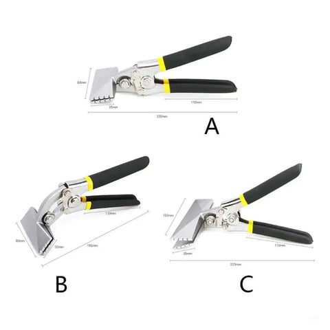 Sheet Metal Bending Pliers Hand Seamer With Wide Jaw And Ergonomic Grip, durable nickel-plated steel, 80mm and 150mm tips