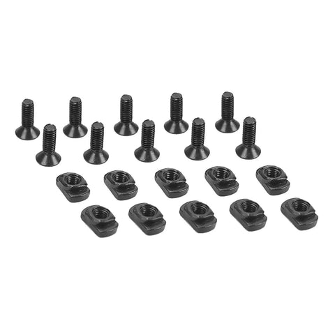 10 Piece Track Metal Screws And T Nuts Replacement Kit With Allen Wrench High Strength Steel Black Anodized Finish